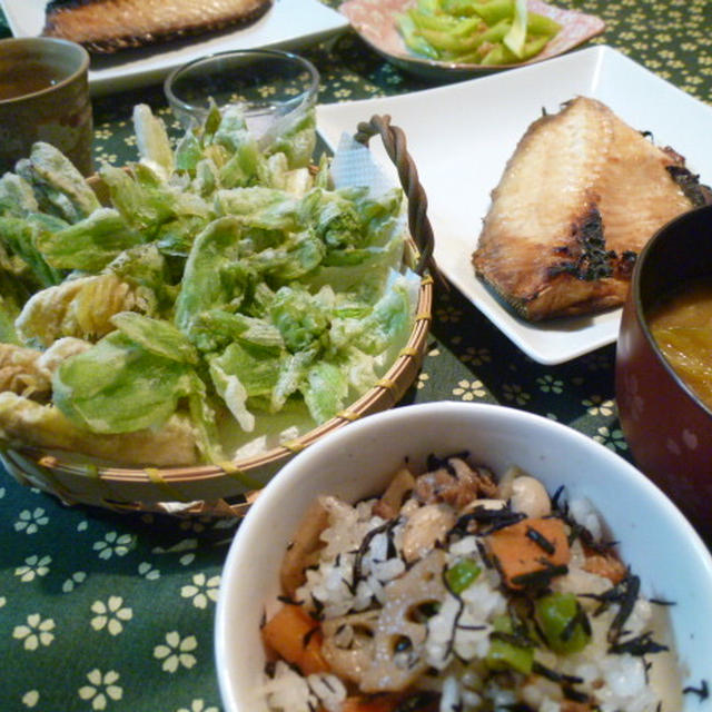 春の天ぷらで夕ご飯（３日分）