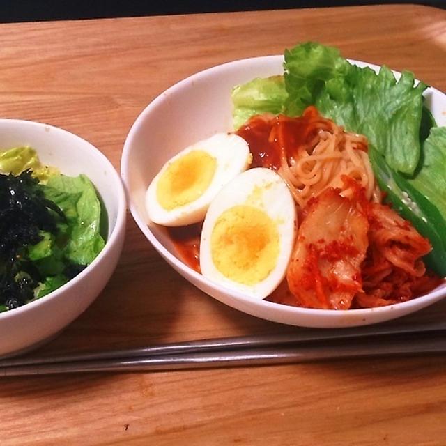 ビビン素麺とチョレギサラダ