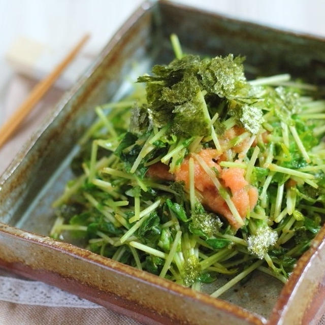 レンジ1分で絶品おかず【豆苗の明太バター和え】