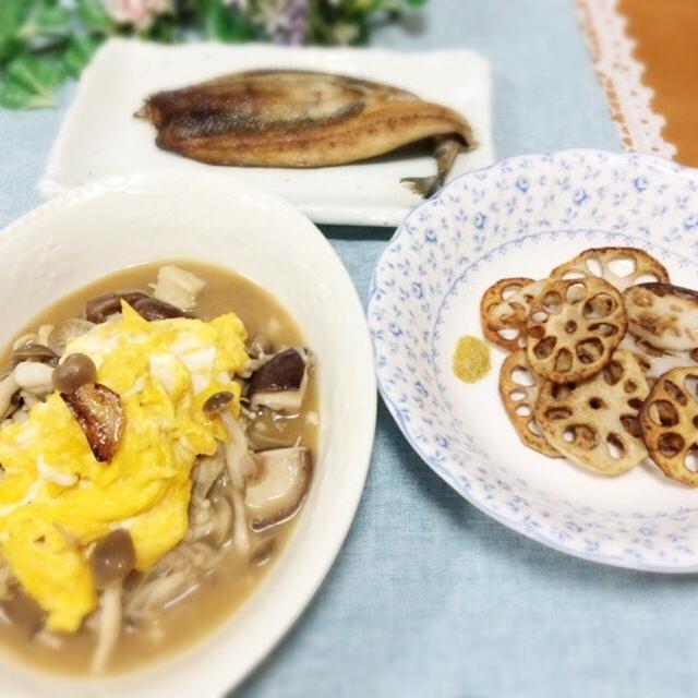 さんま、焼きレンコンのカレー塩、きのこのガリバタ炒め、844円
