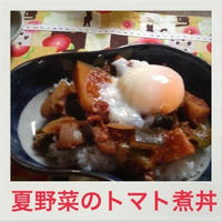夏野菜のトマト煮の温玉乗っけ丼