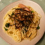 納豆パスタ～焦がしネギのせ