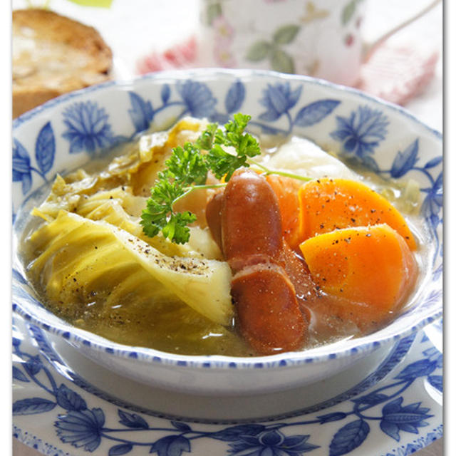 圧力鍋であっという間にとろっとろ～ポカポカ野菜スープ　【温め・冷えによるお腹の不調・消化促進】