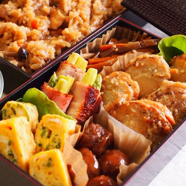 帆立のバター醤油炒め弁当（レシピ付き）