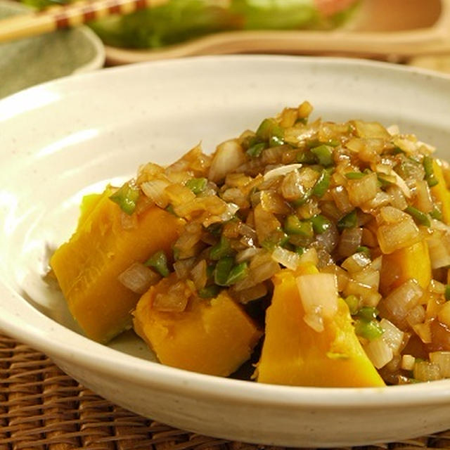 かぼちゃのうまソース野菜そぼろ風