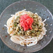 山形のだしと辛子明太子載せ冷やしうどん