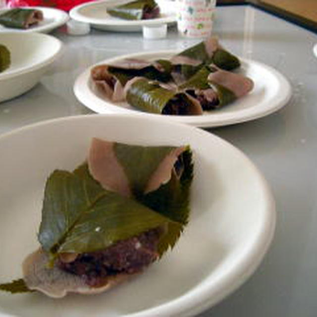 レシピ　ノンシュガーの小豆粉桜餅
