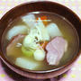 ＜ごろごろ野菜の鴨汁＞プレミア野菜ソムリエ便でいただいたごぼうで(´∀｀)
