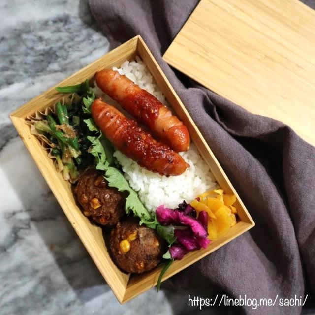 息子の＊コーン入り肉団子弁当♡【#お弁当#肉団子】