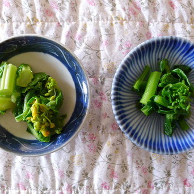 直売所：白菜と小松菜の「菜花」