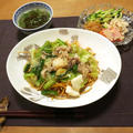 長崎皿うどんの晩ご飯　と　ちょっと地味なノリウツギの花