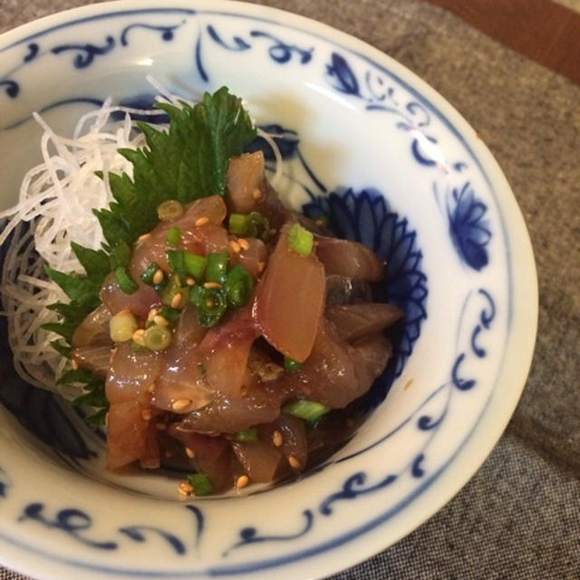 アジの胡麻油醤油和え