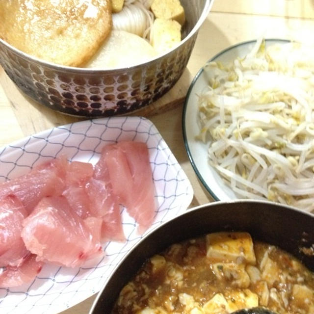 麻婆豆腐とおでんとお刺身