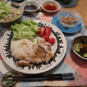 海南鶏飯＆あさりのフォー”エスニック”な晩ご飯と　メリアンサス・マヨールの花♪