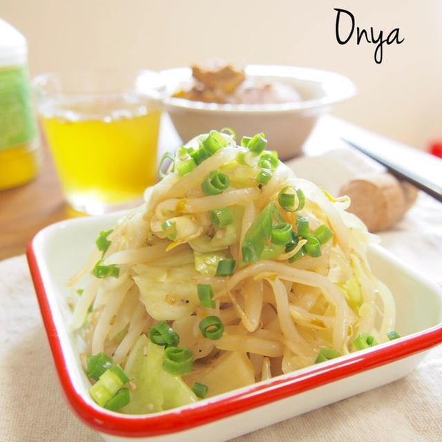 【レンジで安ウマ40円副菜♡♡もやしとキャベツのさっぱり中華ナムル♡】