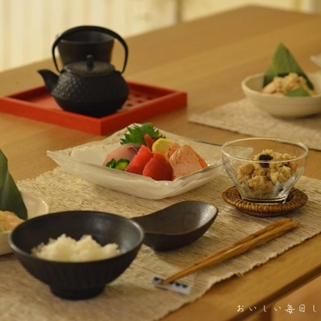 つるん♪鶏とえのきのわさびめんつゆ和えで晩ご飯。