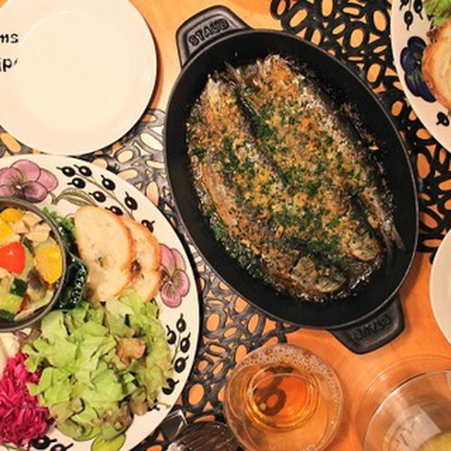 ストウブで『鰯のパン粉焼き』の夜ごはん。