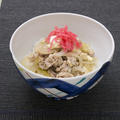 レシピ---豆腐・玉ねぎでヘルシーな豚肉の丼(豚丼) /赤地径作のどんぶり鉢