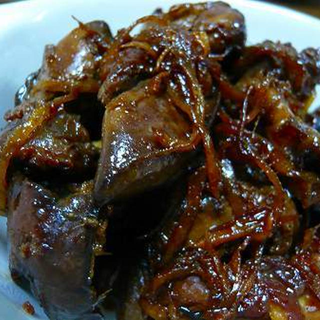 鶏肝の生姜煮♪