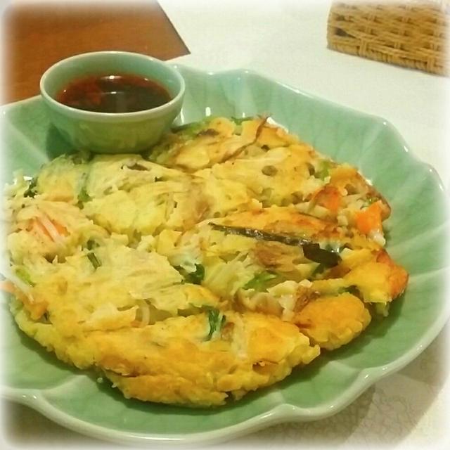 カット野菜で簡単チヂミ♪