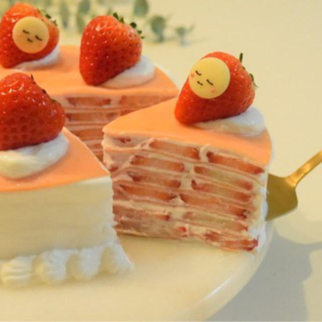 苺たっぷり♪いちごのミルクレープ♡まめたん11歳