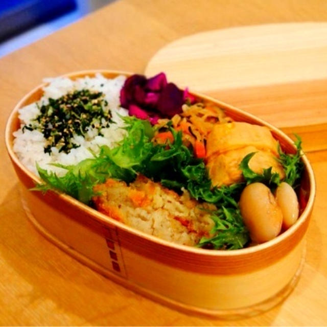 台風の朝＊旦那くん弁当＊林檎酵母完成♪