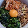 野郎飯流・野菜と納豆三色丼