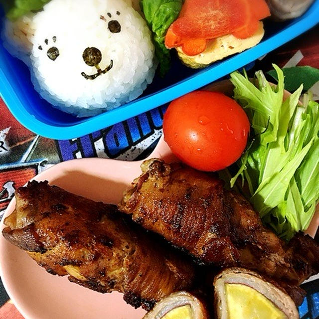 さつまいもの肉巻きバター醤油炒め。