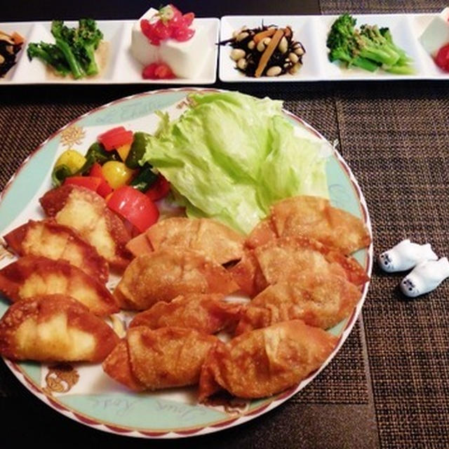 ブログお引越し１年☆祝☆サモサ風揚げ餃子とポテサラ揚げ餃子♪