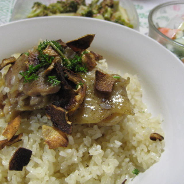 昨日の夕飯(4/20)：シンガポール風チキンライス他