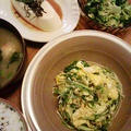 [ごはんとおかず]じゃこと水菜の玉子炒めとか