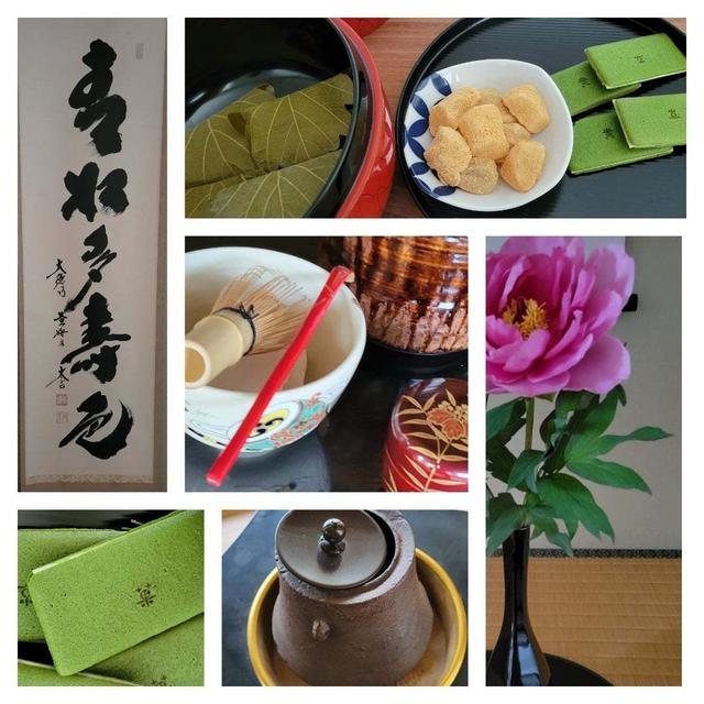 お茶のお稽古へお花達