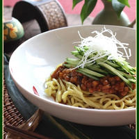 納豆で冷しジャージャー麺【マルちゃん太打ち冷し中華】
