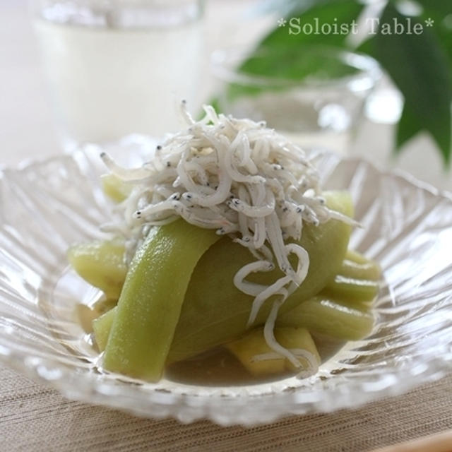 翡翠なすとしらすの煎り酒浸し