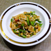 みどりの日　　アスパラガスとイカの辛味オイルがけ