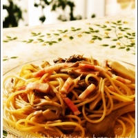 麺つゆで舞茸ベーコンスパ