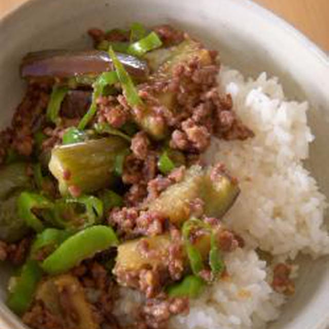 パパッとランチ☆ひき肉と茄子の味噌炒め