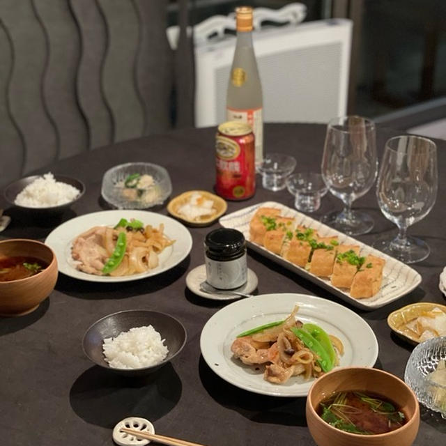 生姜焼き定食の夜ごはんと、入り乱れるグレー兄弟