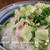 ササミとキャベツのサラダどんぶりで朝ごはん