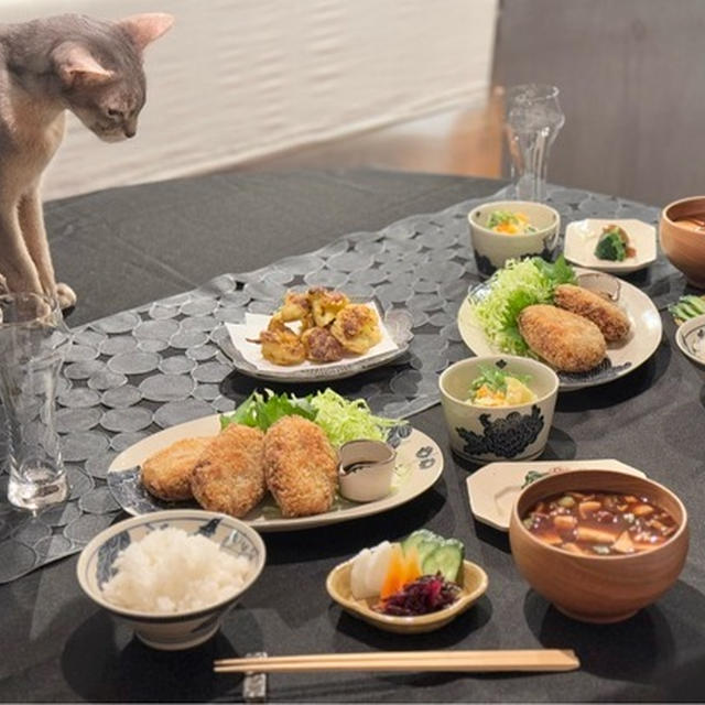 コロッケ定食の夜ごはんと、楽天マラソン最終日