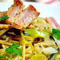 長ネギとベーコンのパスタ