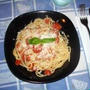 スパゲッティのトマトソ－ス、バジルあえ 1-　Spagetti Sugo e Basilico