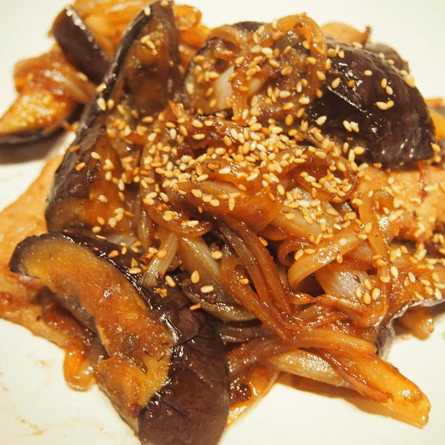 豚と茄子の生姜炒め＆とろろご飯