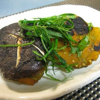 椎茸のカボチャ詰め青じそ風味