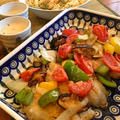 アメリカでおうちごはん　ラタトゥイユ風野菜とお魚のグリル