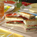 Grilled Summer Vegetable Sandwich & Vinaigrette Vegetable Ham Cheese Sandwich with Homemade Focacchia
