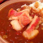 家カレー、金目のからあげ乗せ。