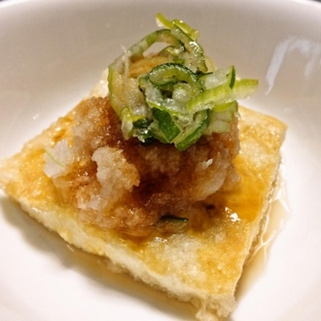 揚げ豆腐のおろしポン酢かけ