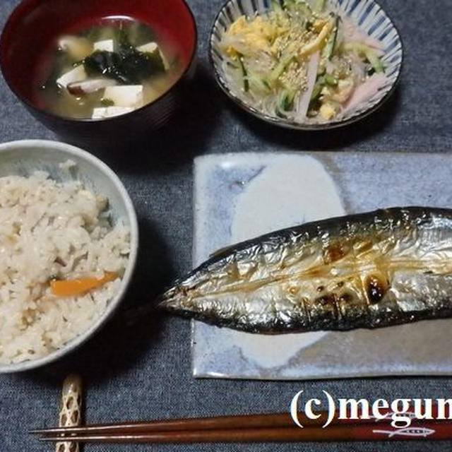 かやくご飯の夕食