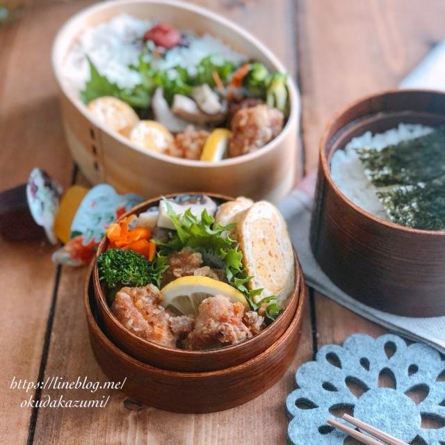 唐揚げ海苔弁当【昨日のお弁当】＊中学校最後の体育大会